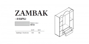 ZAMBAK 4 KAPILI GARDROP